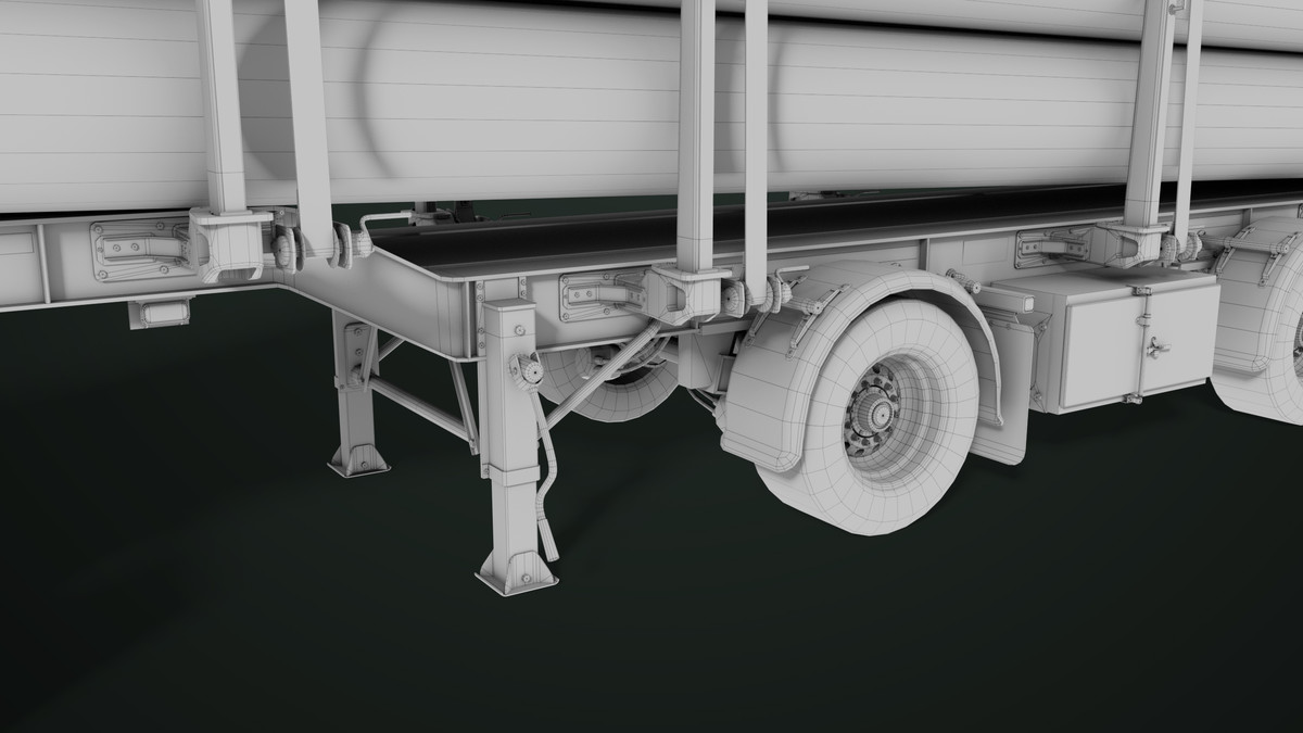 Truck 07 Log Trailer Green Version URP HDRP Textures