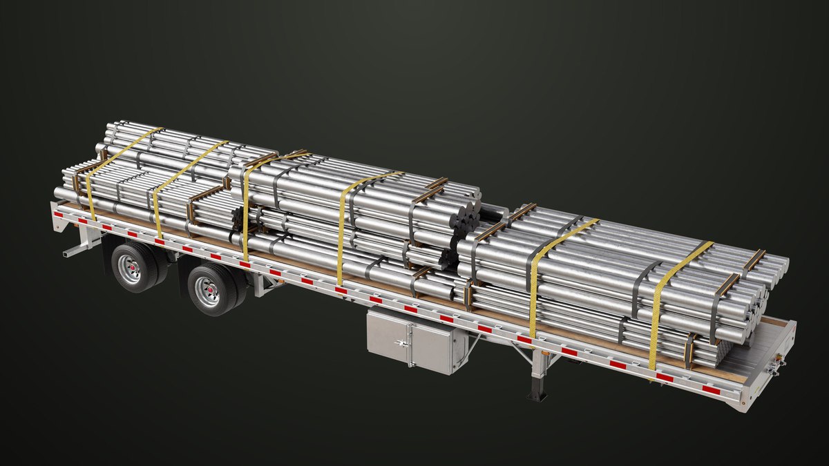 Heavy Truck 04 Flatbed Load Trailer URP HDRP Textures