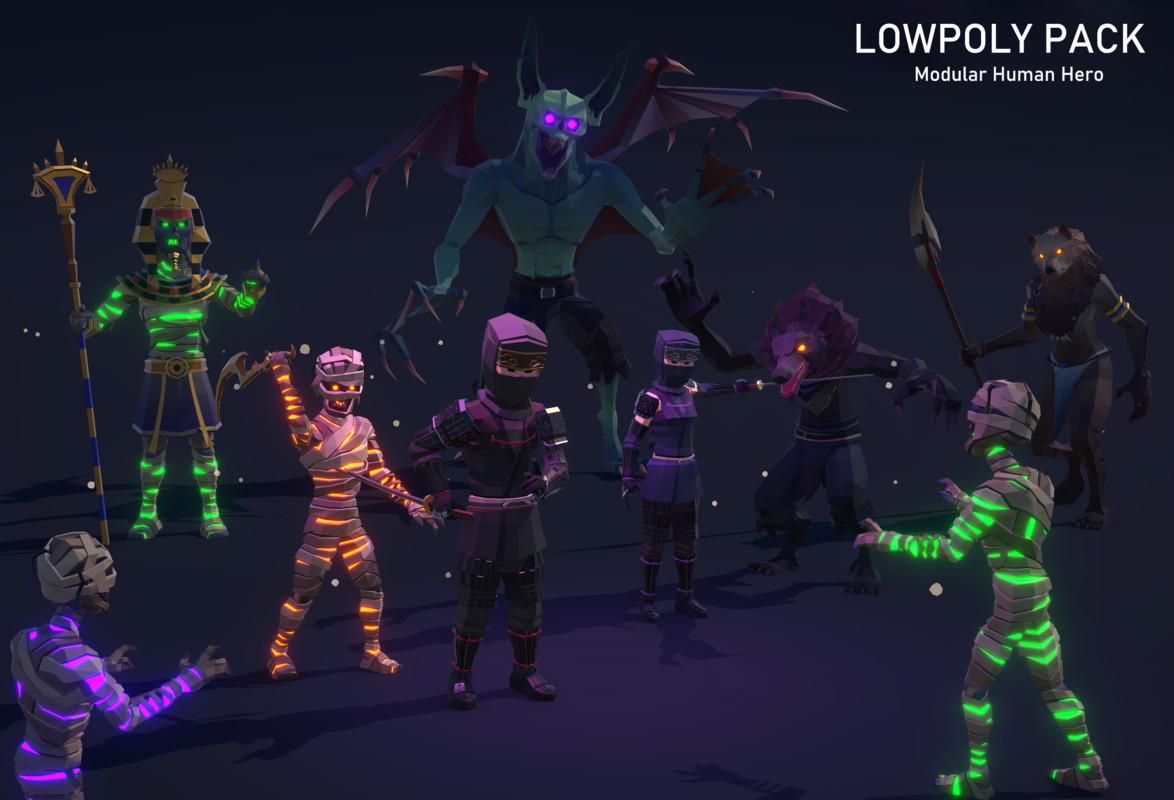 LowpolyPack_Modular Human Hero