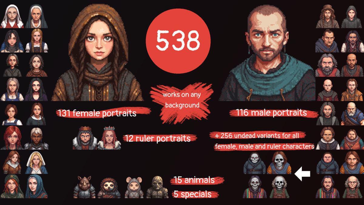 Cozy Pixel Art Portraits Collection