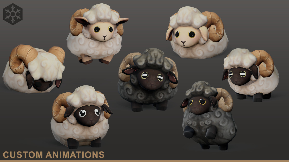 Cute Animated Stylized Sheep