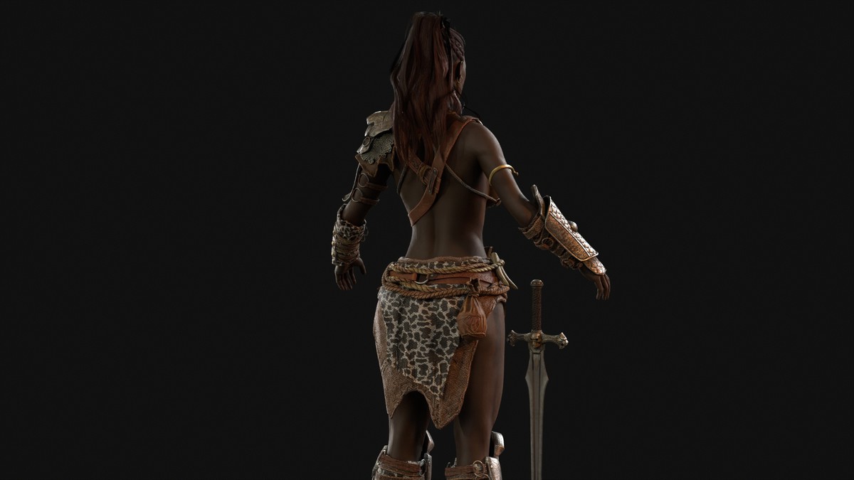 Barbarian Girl Game Ready