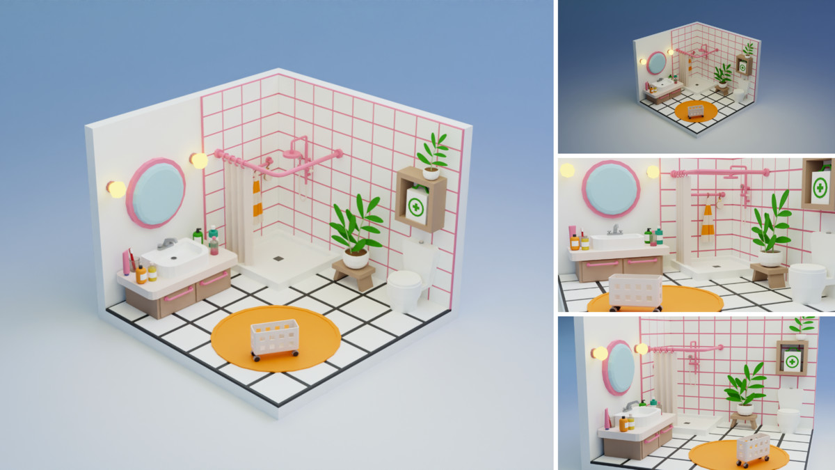 Low Poly Rooms Interiors 3 - Stylized Asset Pack