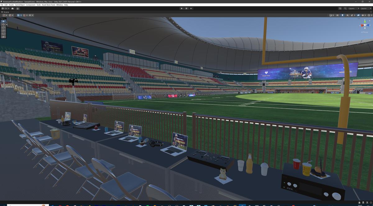 Modular American Football Stadium 3d Environment - Exterior, Interior, Props