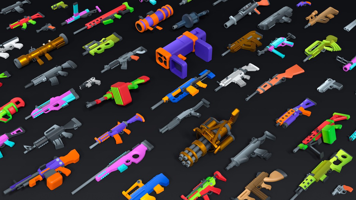 Cartoon Weapons - Low Poly 3D Models Pack