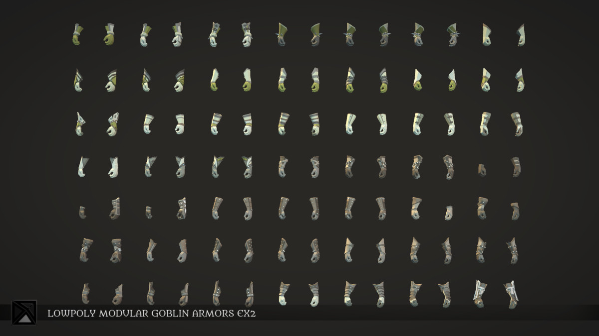 Low Poly Goblins Modular Armors Ex2 - LOWPOLY MEDIEVAL FANTASY SERIES