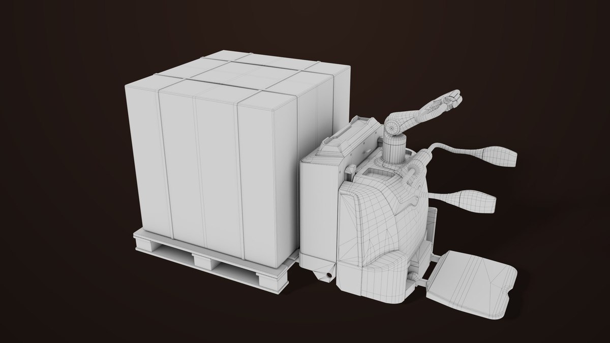 Forklift Trucks and Pallet Yellow Collection URP HDRP Textures