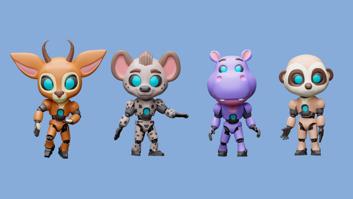 Cartoon characters animals 2 03 robots