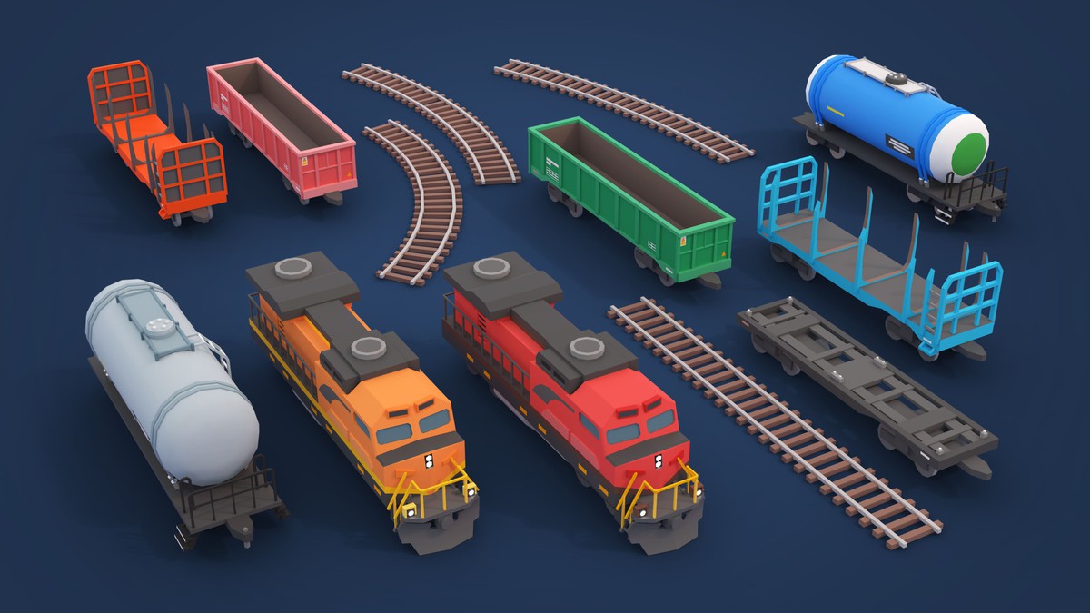 Logging Facility - Low Poly 3D Models Pack