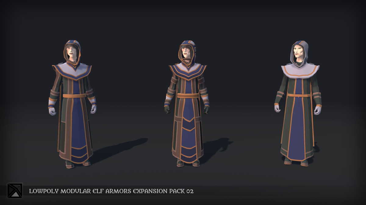 Lowpoly Elves Modular Armors Ex2 - MEDIEVAL FANTASY SERIES