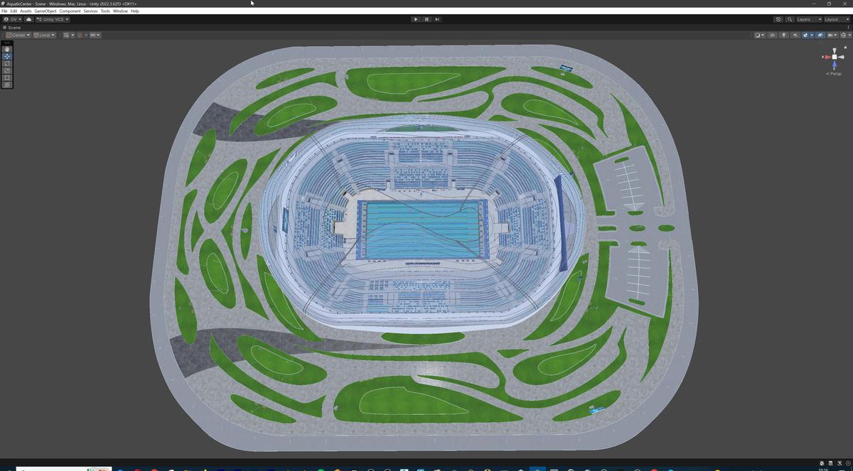 Olympic Aquatic Center Swimming Pool Modular Environment 3D