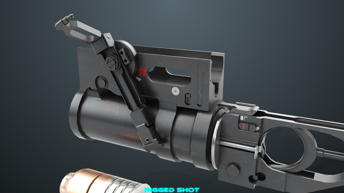 Grenade Launcher 03 Standalone Black URP HDRP Textures