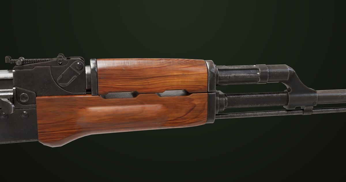Light Machine Gun 10 Wood URP HDRP Texture