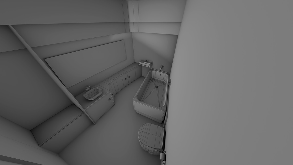 Yacht Boat 01 Black with Interior HDRP URP Textures
