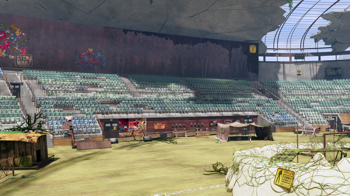 Abandoned Post-Apocalyptic Football Stadium - Modular Environment 3d Level