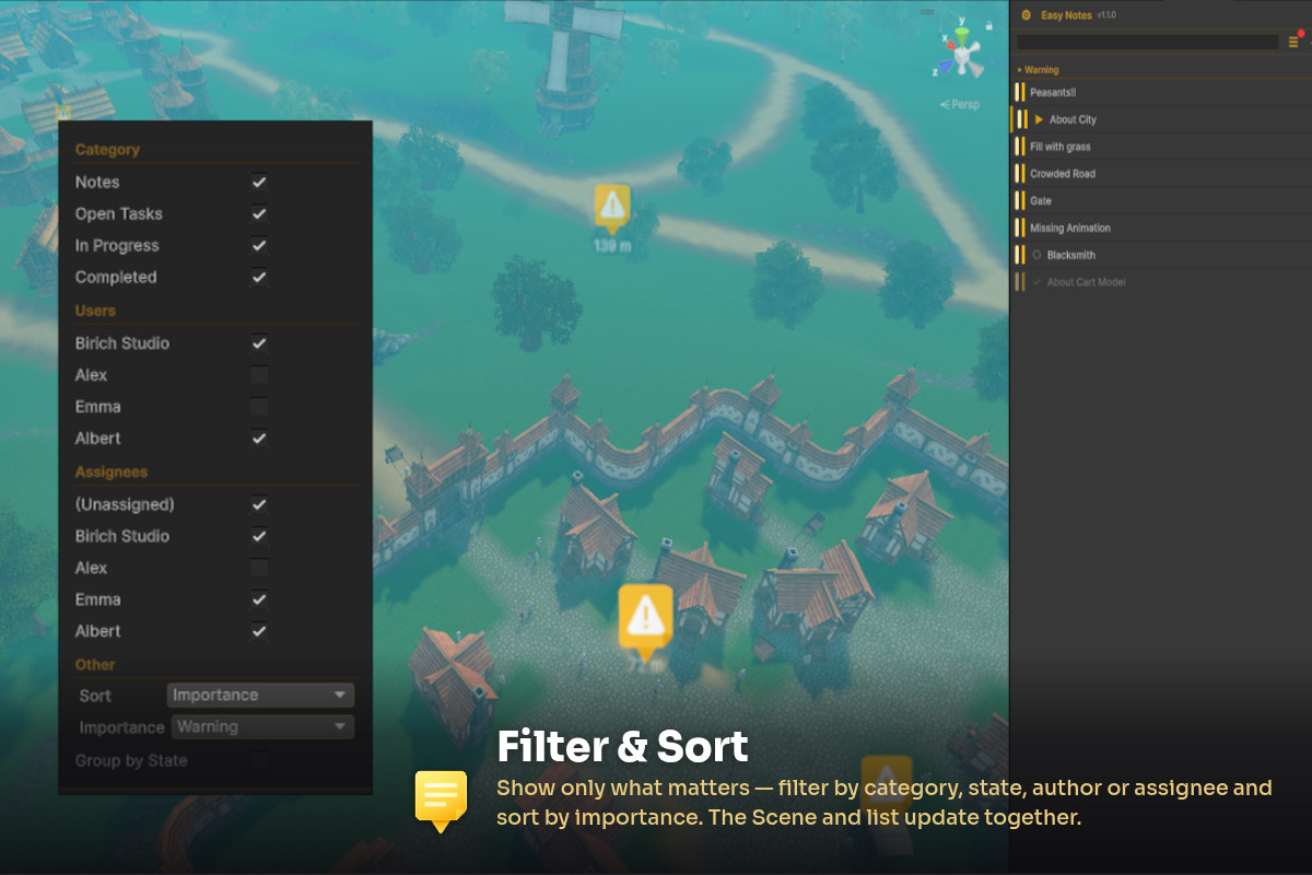 Easy Notes - Scene Notes, Tasks & Team Annotations