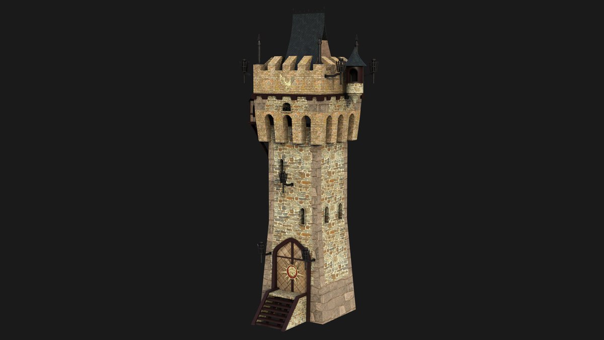 Castle Watch Tower 01 URP HDRP Textures