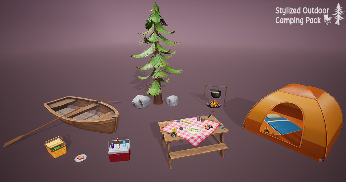 Stylized Outdoor Camping Pack