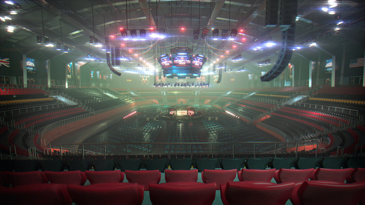 MMA Arena Stadium Interior - Octagon Fight Championship Nodular 3D Level