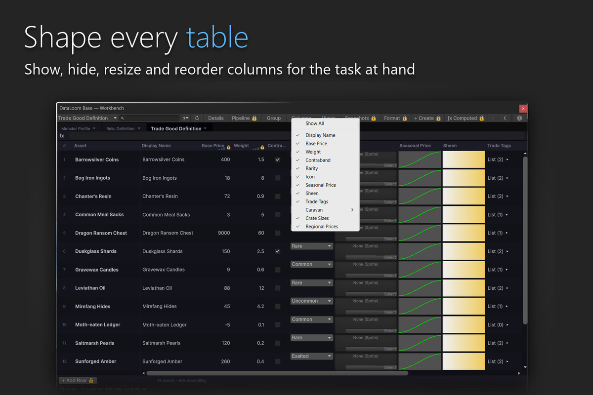 DataLoom Base - ScriptableObject Spreadsheet Editor