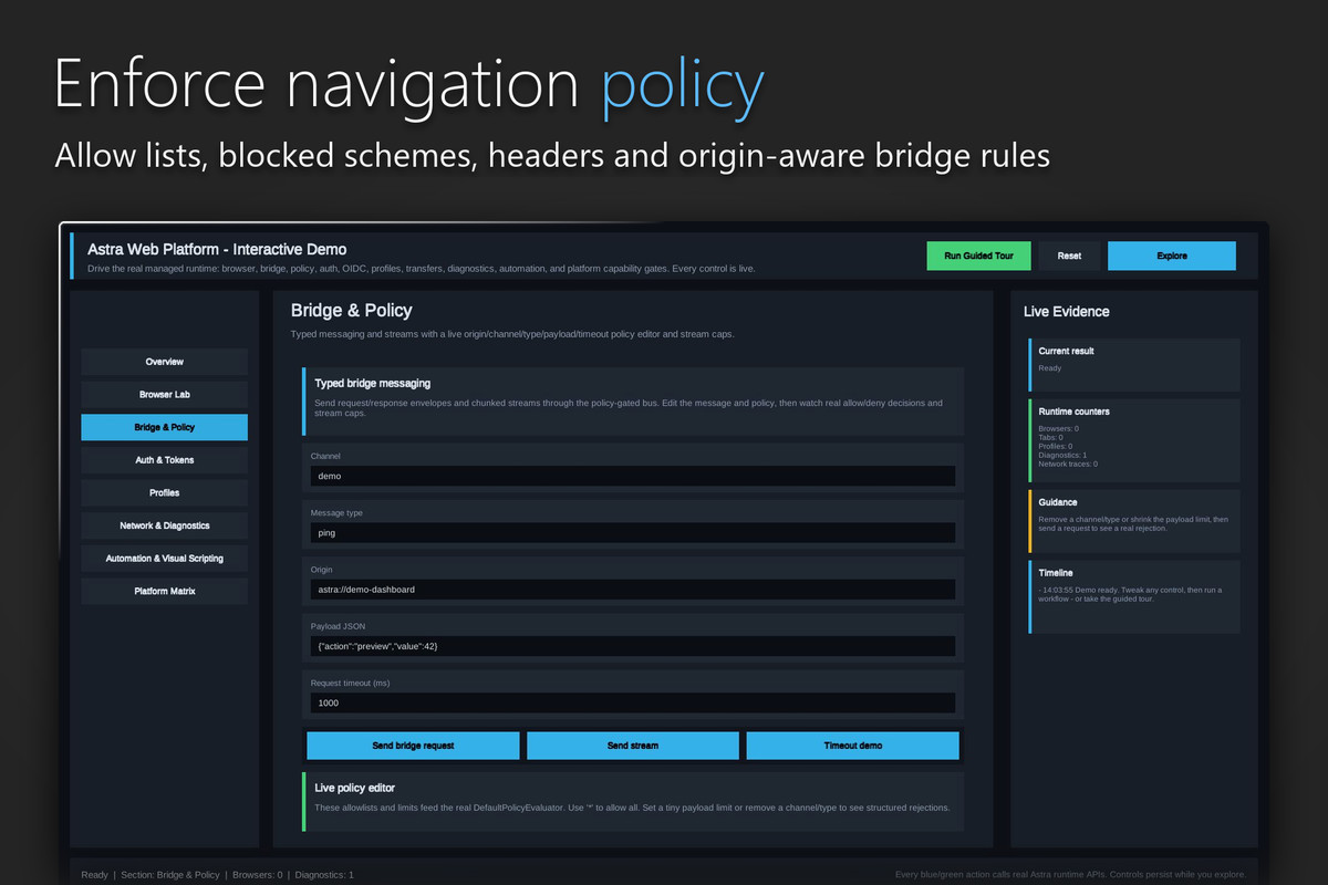 Astra Web Platform - WebView, JS Bridge & OAuth Toolkit