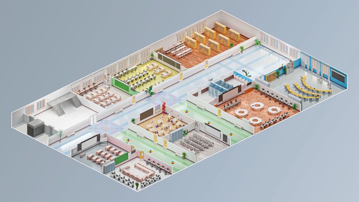 School - Low Poly 3D Models Pack