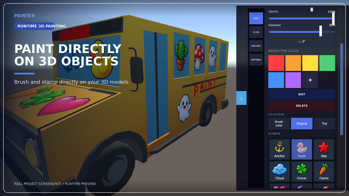 3D Texture Painter – Editor & Runtime Painting