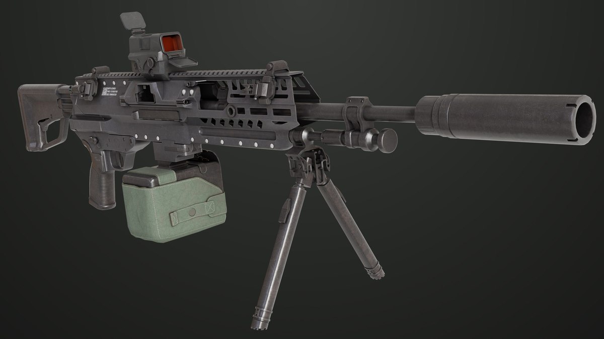 Machine Gun 14 Black URP HDRP Textures