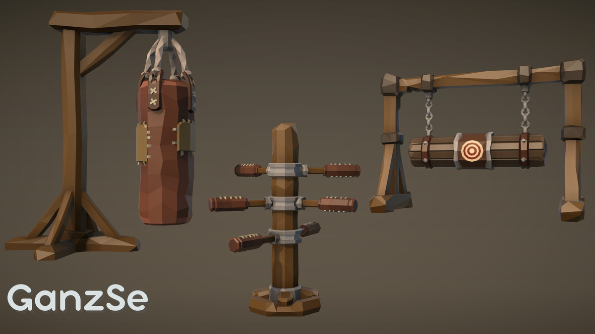 GanzSe Training Dummies - Fantasy Low Poly Props