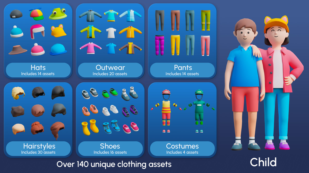City Characters - Low Poly 3D Models Pack