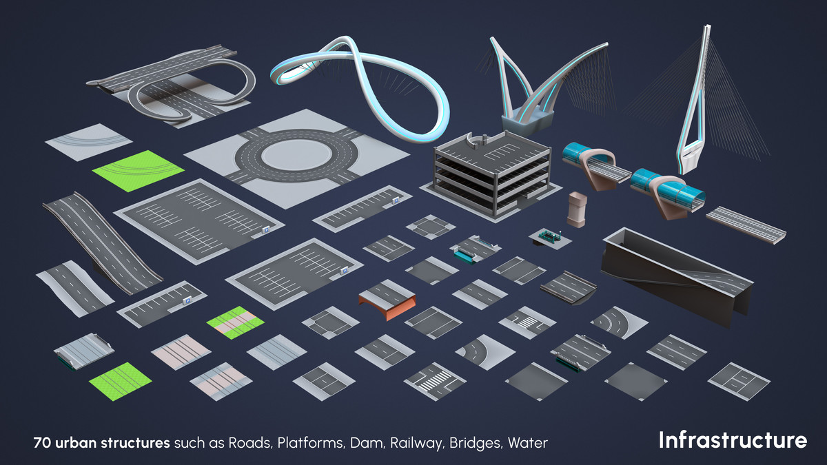 Cartoon City - Low Poly City 3D Models Pack