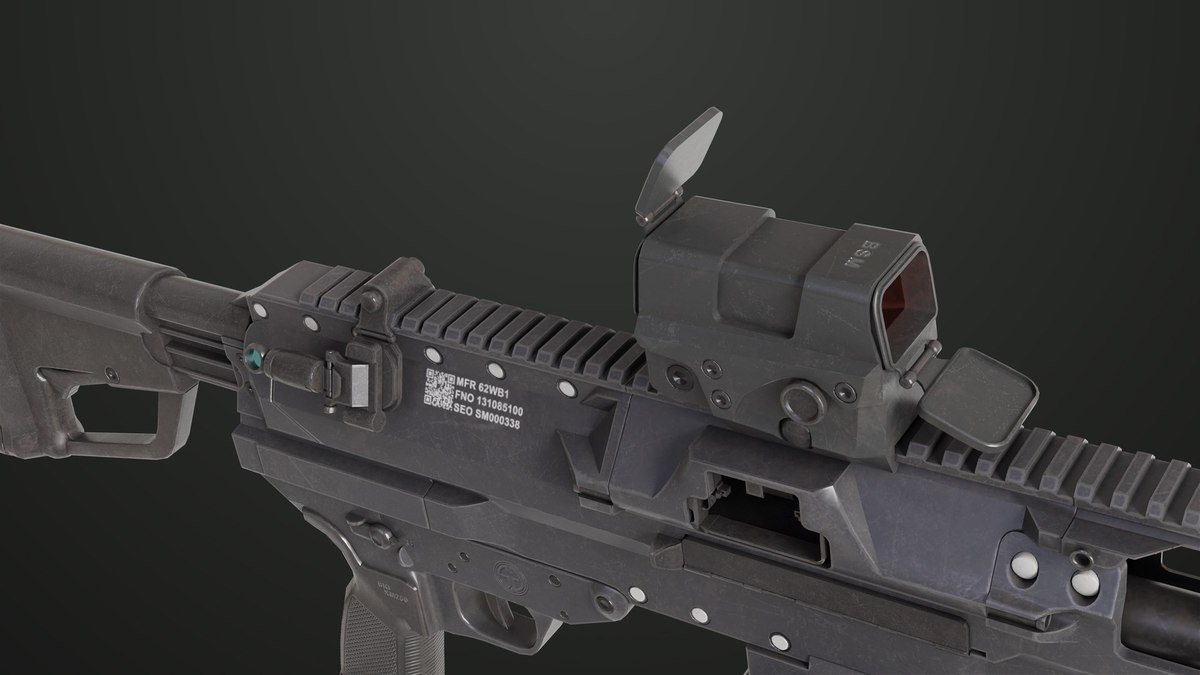 Machine Gun 14 Black URP HDRP Textures