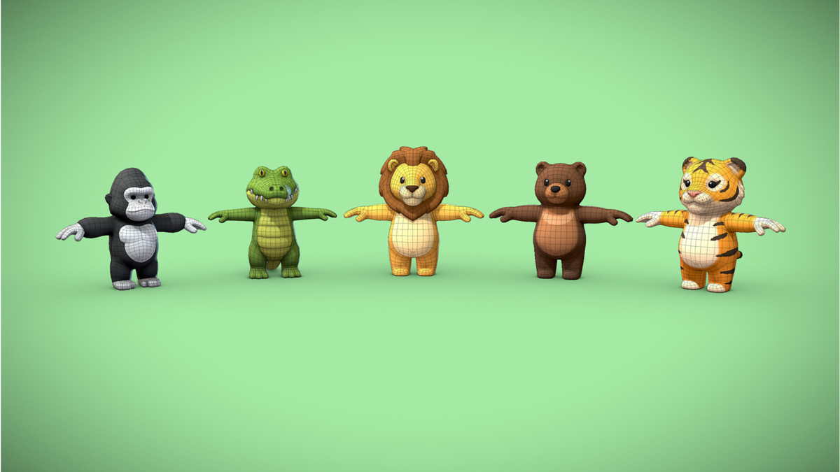 Cartoon Wild Animals - Lowpoly Stylized Animal Characters