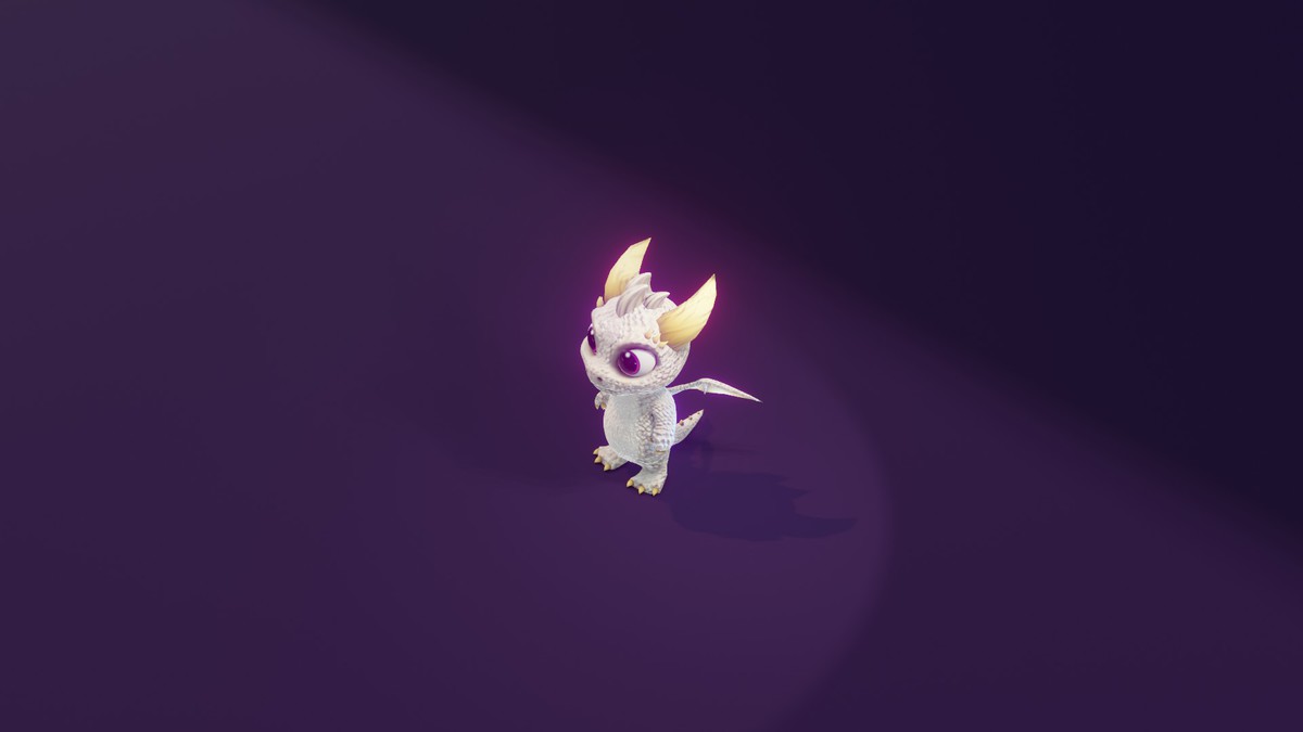 Cartoon White Dragon 3D Model (Low-Poly, Game-Ready, Animated, Built-In)