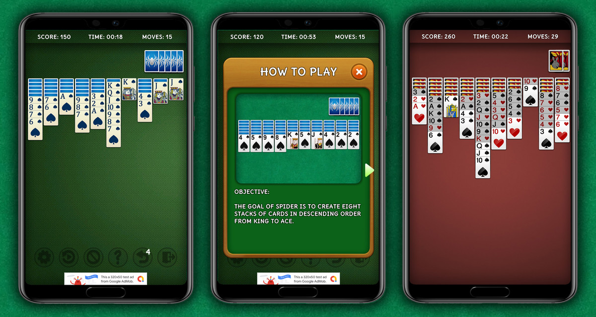Spider Solitaire Template (Portrait + Landscape)