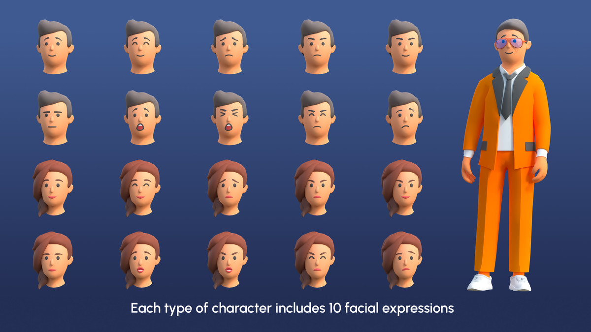 City Characters Mini - Low Poly Animated Pack