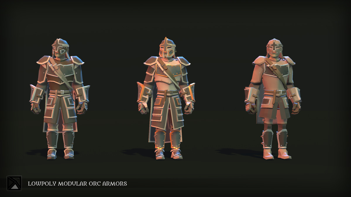 Low Poly Orc Modular Armors Bundle - LOWPOLY MEDIEVAL FANTASY SERIES