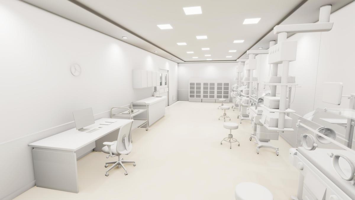 Hospital NICU Room Interior