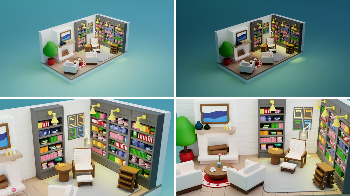 Cartoon Interactive Rooms & Furniture - Cozy Interior Pack