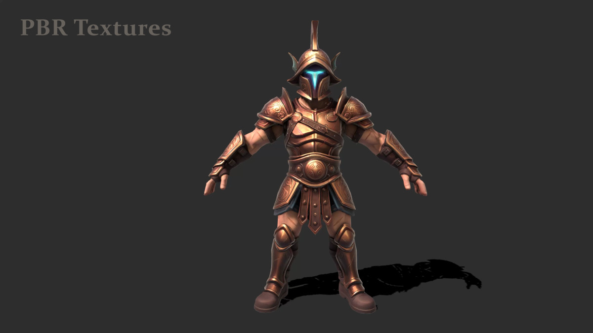 Stylized Bronze Warrior - Humanoid Low Poly