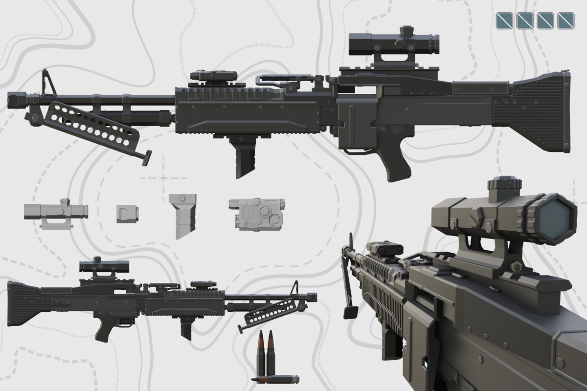 Low Poly Weapon Bundle Pack Fin