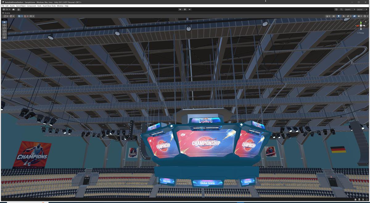 Basketball Arena Stadium Interior - Modular Environment 3D Level