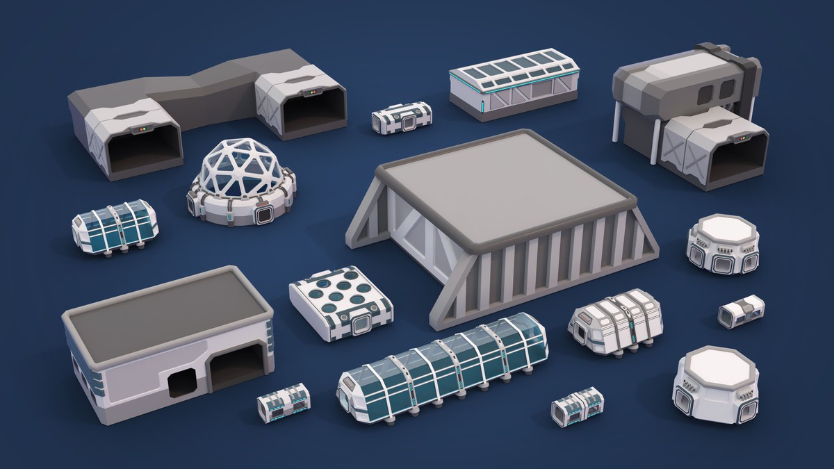 Mars Colony - Low Poly 3D Models Pack