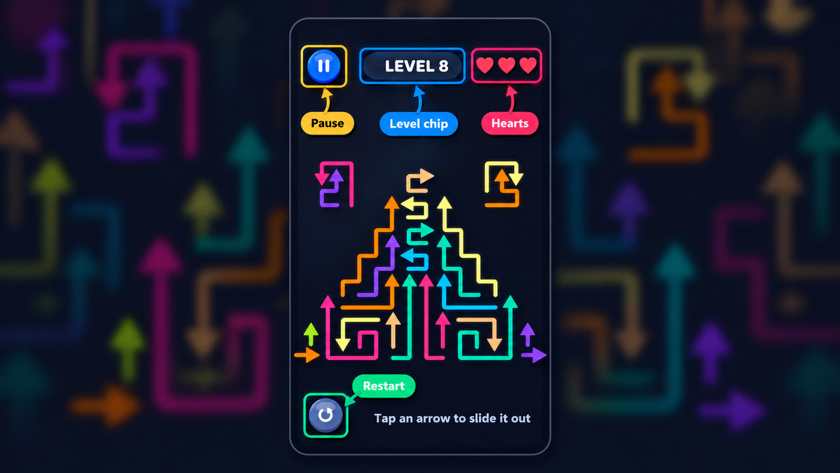 Arrow Escape - Full Game | Template + Editor | Procedural Level Generation