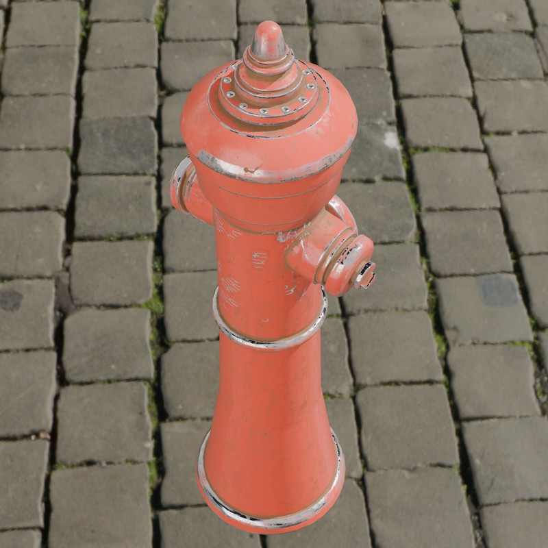 Rusty Fire Hydrant – Low Poly PBR with LODs (4 Variations)