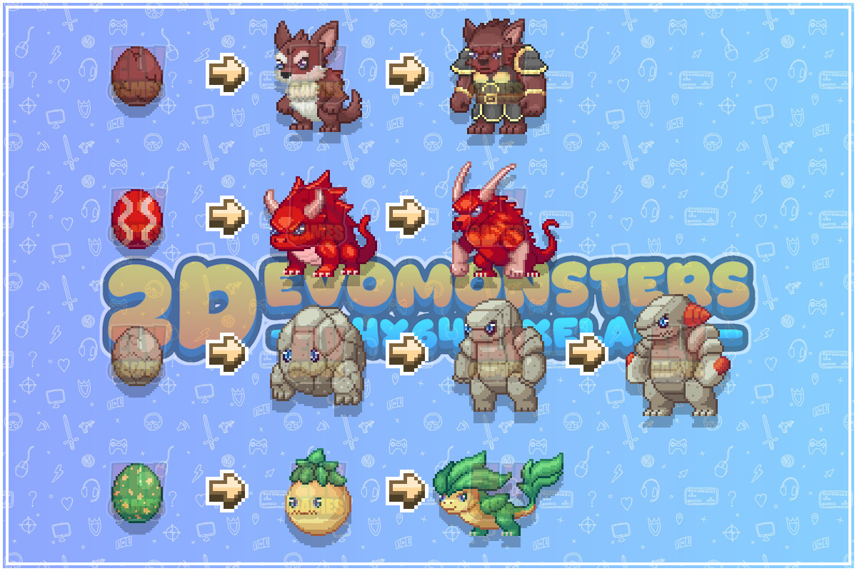 2D Pixel EvoMonsters Mega Pack