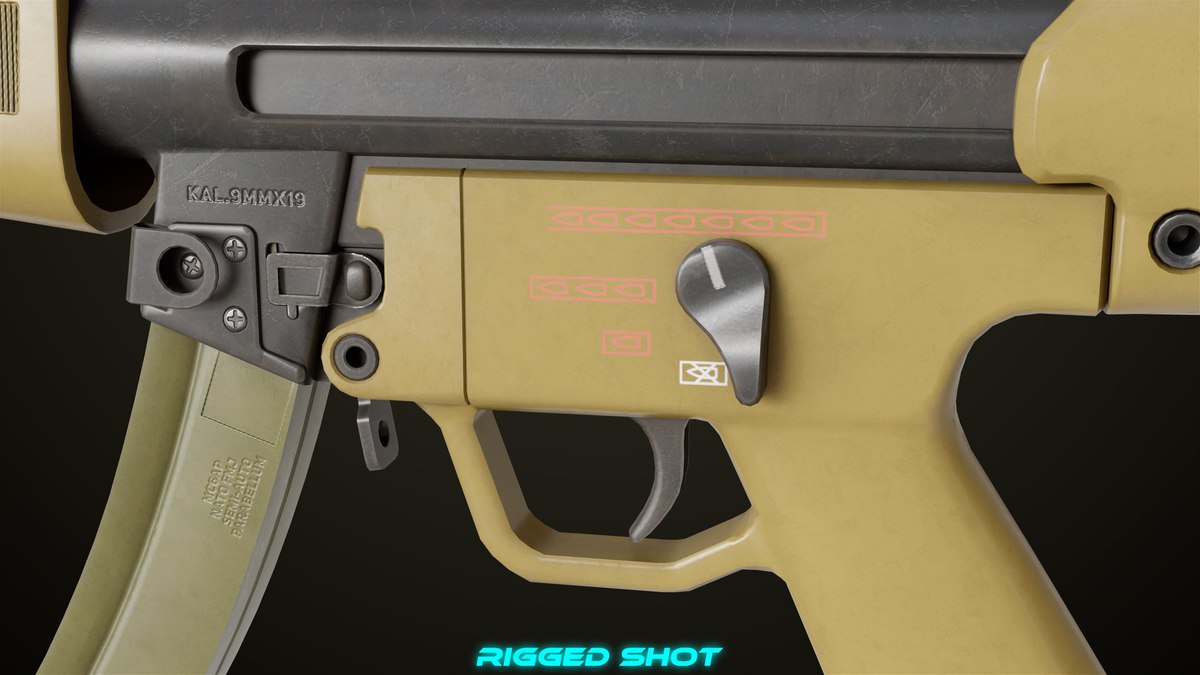 Two Machine Gun 15 Sandal Single Mat URP HDRP Textures