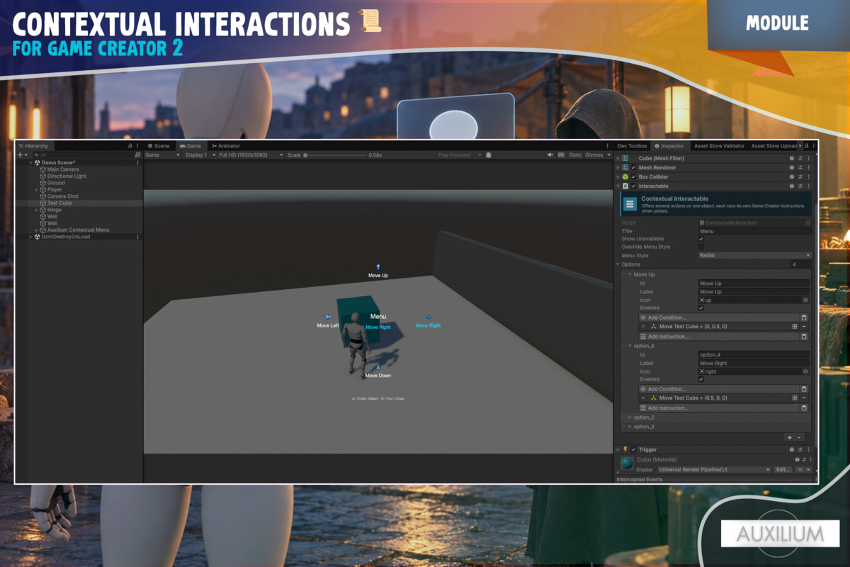 Contextual Interactions for Game Creator 2