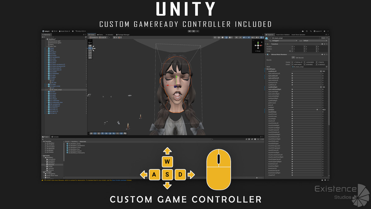 3 in 1 - Stylized Character Pack - Maid Mary - White Pigeon - Shield Guardian