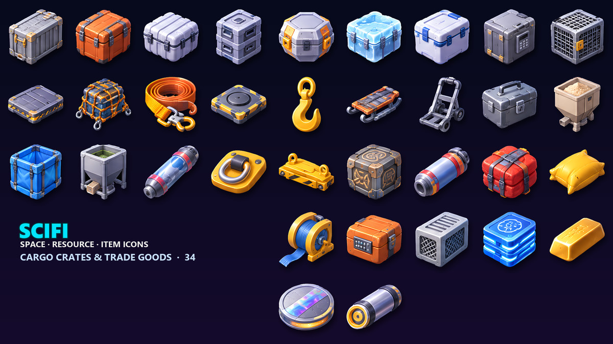 Sci-Fi Resource Icons - 286 Space Items